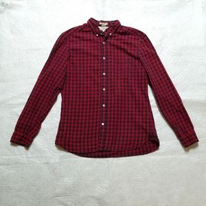 H&M chequered long sleeve button up shirt